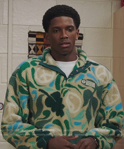 Lando's green floral fleece sweater on All American Homecoming