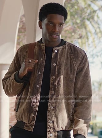 Lando's corduroy acid wash jacket on All American Homecoming