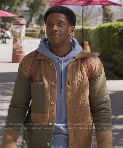 Lando's colorblock quilted jacket on All American Homecoming