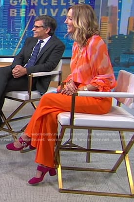 Lara's magenta pumps on Good Morning America