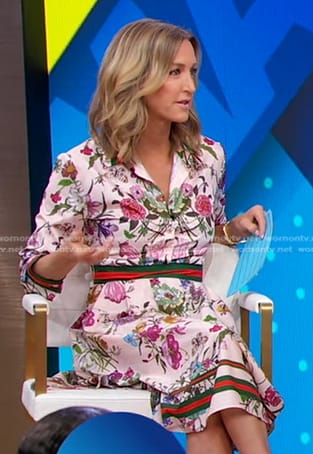 Lara’s pink floral shirtdress on Good Morning America