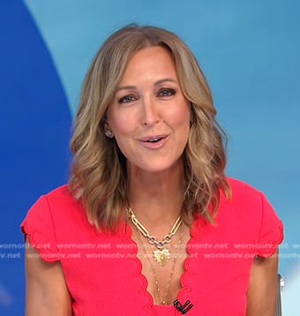 Lara's pink scalloped trim dress on Good Morning America