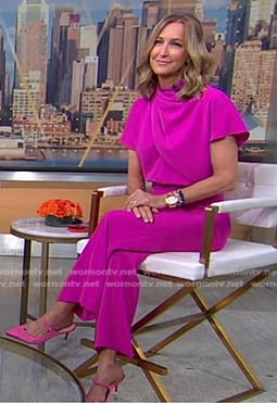 Lara's pink slingback mules on Good Morning America