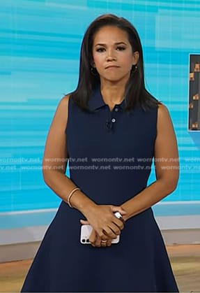 Laura's navy flared polo dress on Today