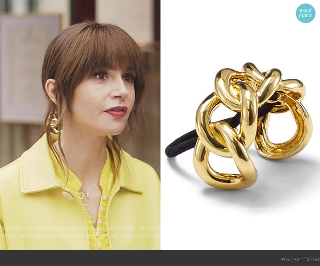 Lelet Elena Chain Pony Cuff worn by Emily Cooper (Lily Collins) on Emily in Paris