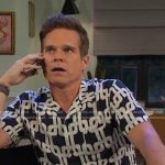 Leo’s navy geometric print shirt on Days of our Lives