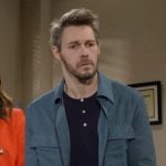 Liam’s blue zip shirt on The Bold and the Beautiful