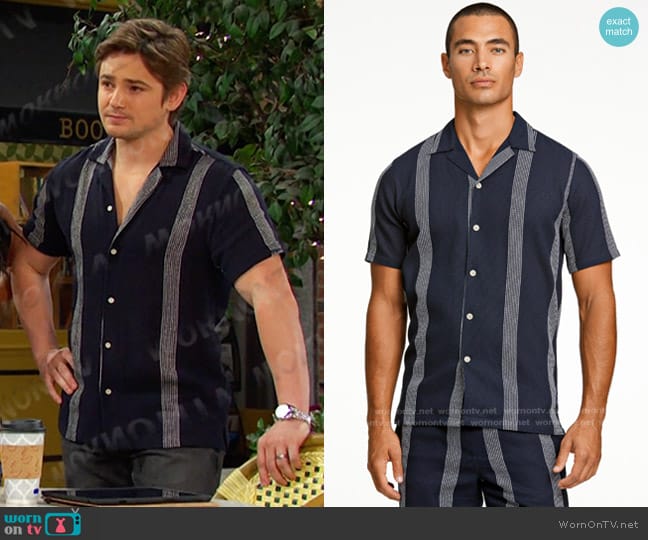 Lindbergh Relaxed Fit Casual Shirt worn by Johnny DiMera (Carson Boatman) on Days of our Lives