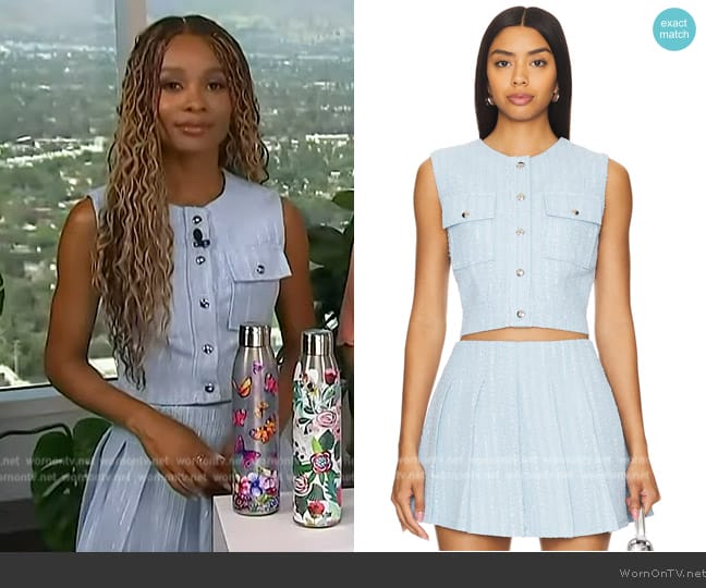 Line & Dot Emmeline Top worn by Zuri Hall on Access Hollywood