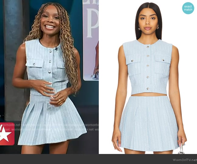 Line & Dot Emmeline Top worn by Zuri Hall on Access Hollywood