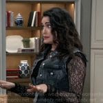 Lois’s black denim vest on General Hospital