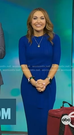Lori's blue tie waist dress on Good Morning America
