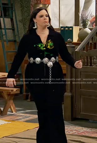 Lou’s black corduroy jumpsuit on Bunkd