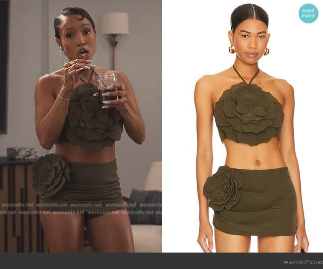 Lovers and Friends Zora Crop Top worn by Karrueche Tran (Karrueche Tran) on Bel-Air