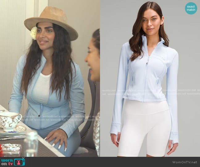 Lululemon Define Cropped Jacket Nulu worn by Sara Al Madani (Sara Al Madani) on The Real Housewives of Dubai