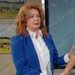 Maggie’s blue pinstripe blazer on Days of our Lives