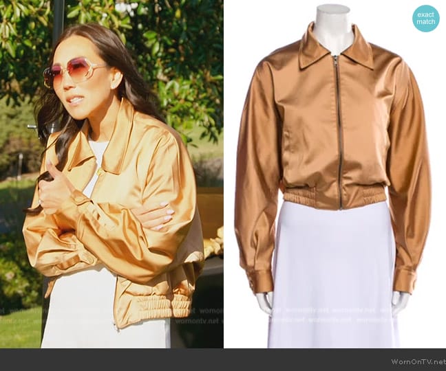 Malbon Golf Bomber Jacket worn by Katie Ginella on The Real Housewives of Orange County