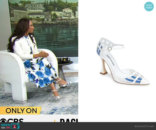 Manolo Blahnik Urema Pointed Toe d'Orsay Pump worn by Rachel Eliza Griffiths on CBS Mornings