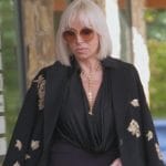 Margarette black embellished coat and top on The Real Housewives of New Jersey