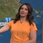 Maria’s orange ruched drawstring dress on Today