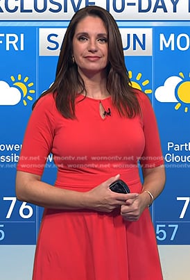 Maria’s red keyhole dress on Today