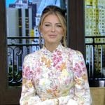 Maria Menounos’s white floral print mini dress on Live with Kelly and Mark