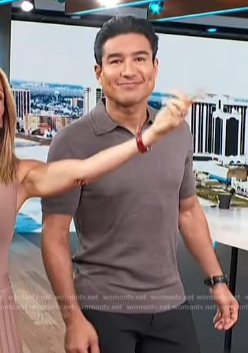 Mario’s brown polo on Access Hollywood