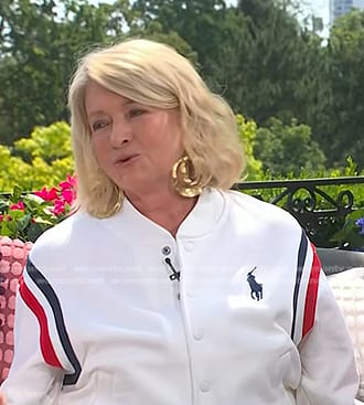 Martha Stewart’s white varsity jacket on Today