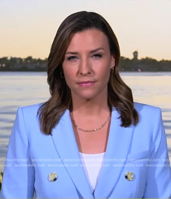 Mary's blue double breasted blazer on Good Morning America