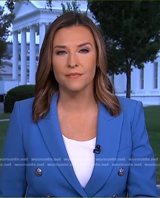 Mary’s blue double breasted blazer on Good Morning America