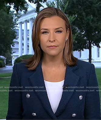Mary's navy tweed blazer on Good Morning America