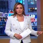 Mary’s white double breasted tweed blazer on Good Morning America