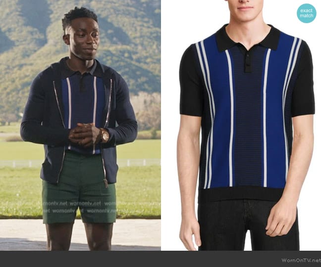 Max 'N Chester Striped Polo Sweater worn by Carlton Banks (Olly Sholotan) on Bel-Air