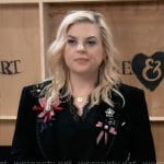 Maxie’s black ribbon embellished blazer on General Hospital