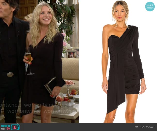 Michael Costello Carmen Dress worn by Christine Blair (Lauralee Bell) on The Bold and the Beautiful