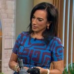 Michelle Miller's blue printed dress on CBS Mornings