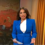 Michelle Miller’s blue suit with belt on CBS Mornings