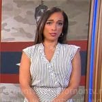 Michelle Miller’s striped asymmetric button front dress on CBS Mornings