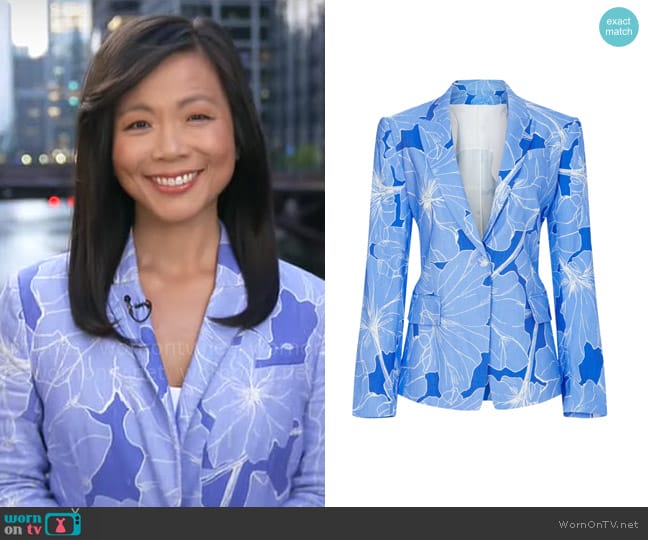 Milly Avery Waterlily Blazer worn by Weijia Jiang on CBS Mornings