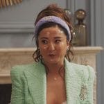 Mindy’s green tweed blazer on Emily in Paris