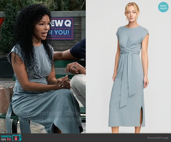 Modern Citizen Fei Dress in Skylight worn by Portia Robinson (Brook Kerr) on General Hospital