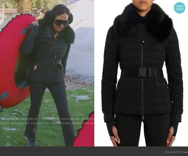 Moncler Grenoble Plantrey Down Faux Fur Jacket worn by Katie Ginella on The Real Housewives of Orange County