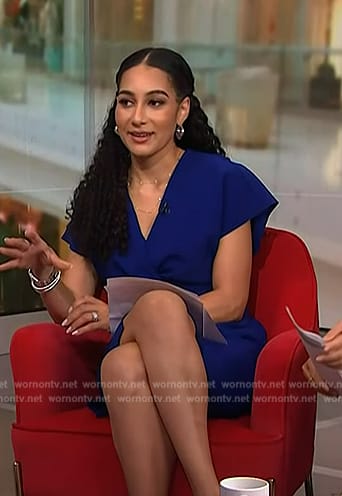 Morgan’s blue twist front dress on NBC News Daily