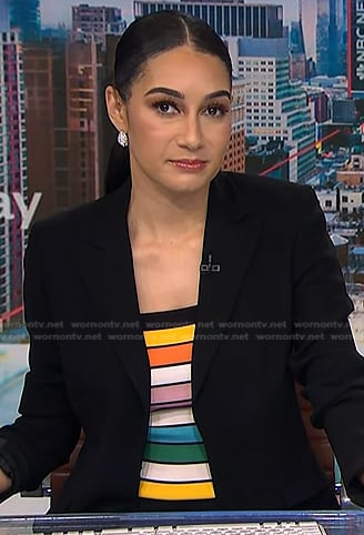 Morgan's multicolor striped top on NBC News Daily