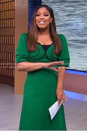 Morgan's green midi dress on Good Morning America