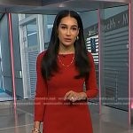 Morgan’s red a-line dress on NBC News Daily