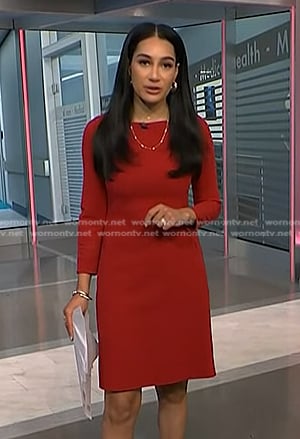 Morgan's red a-line dress on NBC News Daily