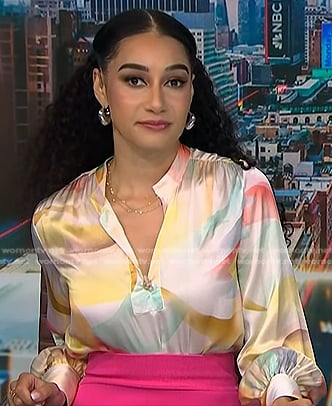 Morgan's watercolor blouse on NBC News Daily