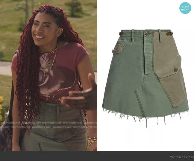 Mother G.I. Jane Distressed Miniskirt worn by Pascual-Peña (Pascual-Peña) on Bel-Air