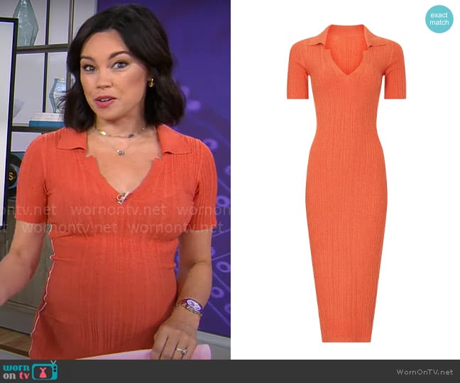 Naadam Ribbed Polo Dress worn by Jo Ling Kent on CBS Mornings